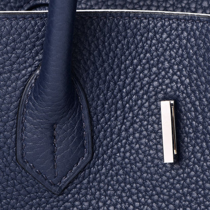 Hermes Taurillon Clemence Birkin 35 Bleu Saphir 22 of 38