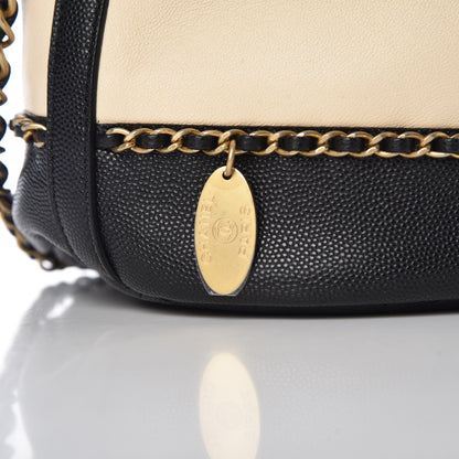 Chanel Lambskin Caviar Lovely Chains Drawstring Bag Beige Black 8 of 8