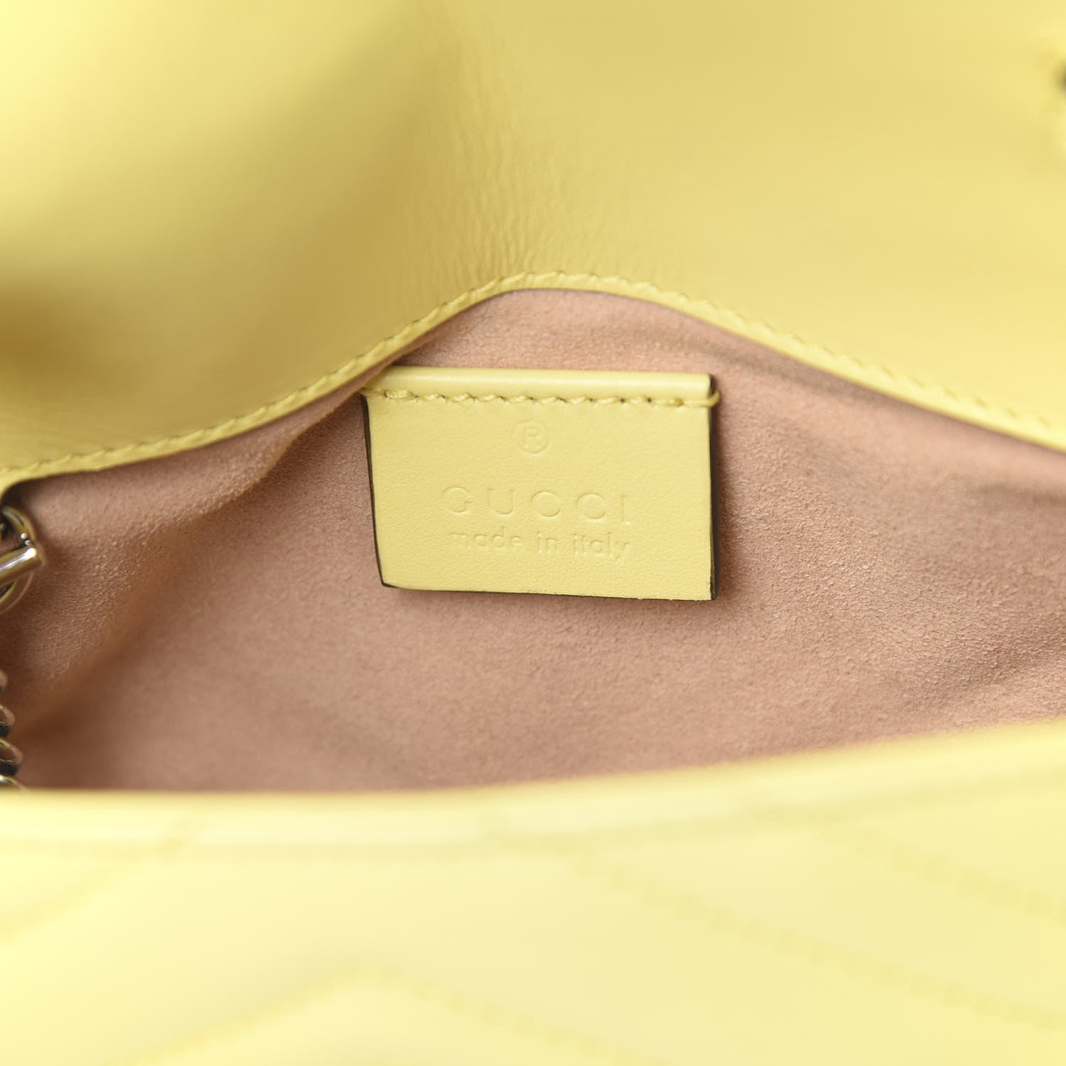 Gucci Calfskin Matelasse Super Mini GG Marmont Shoulder Bag Banana 5 of 10