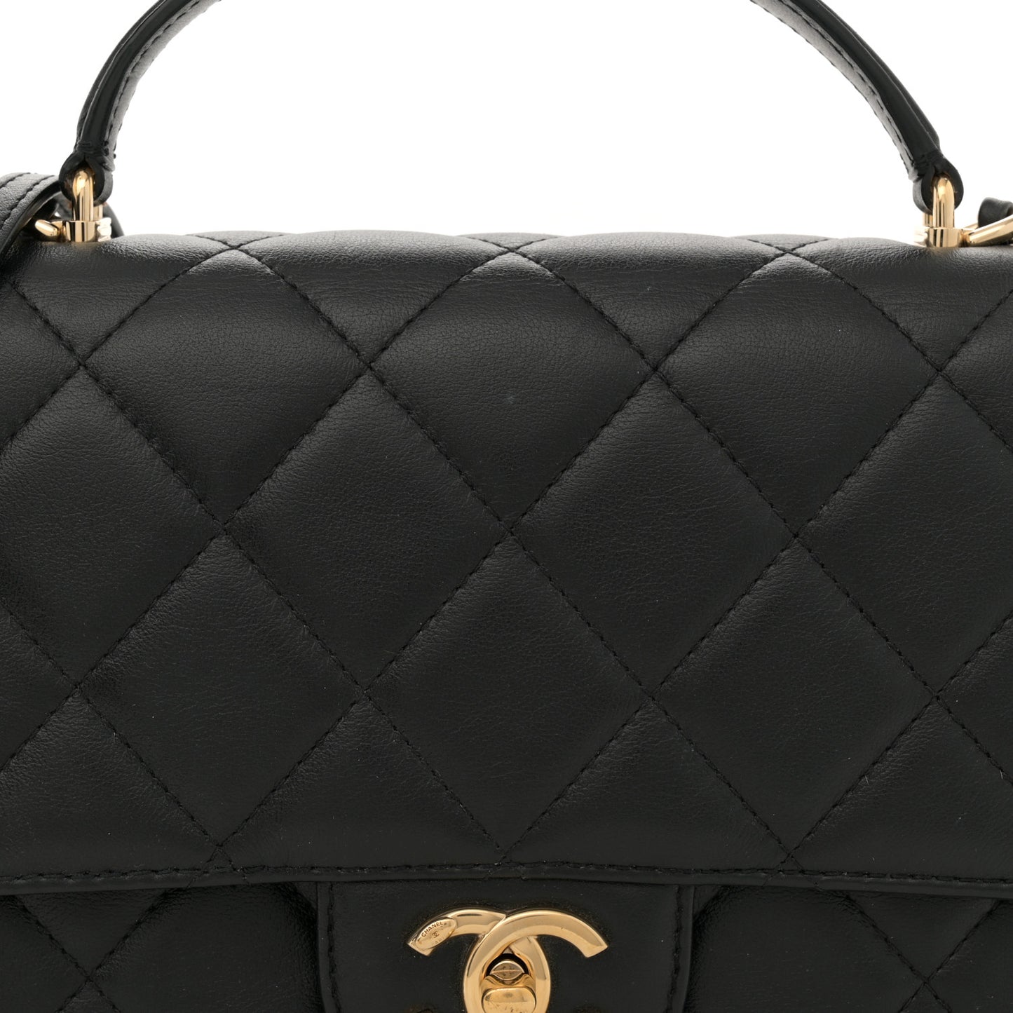 Calfskin Quilted Coco Lady Flap Black