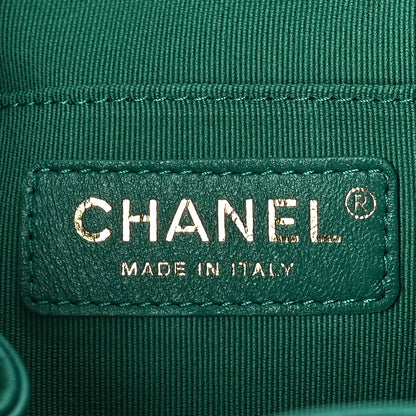 Chanel Lambskin Quilted Small Duma Drawstring Backpack Green 6 of 9