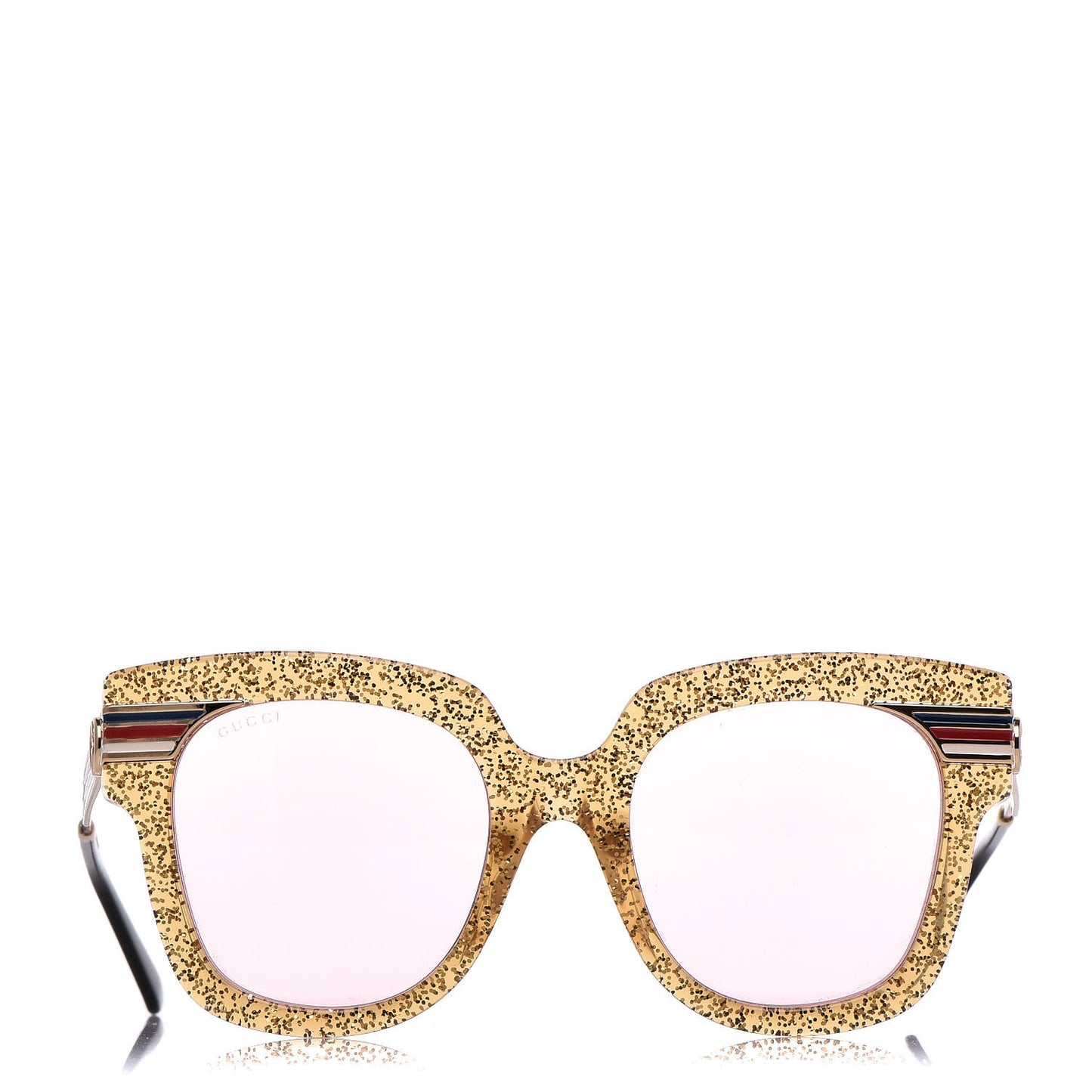 Acetate Square Frame Web Glitter GG0281S Sunglasses Gold
