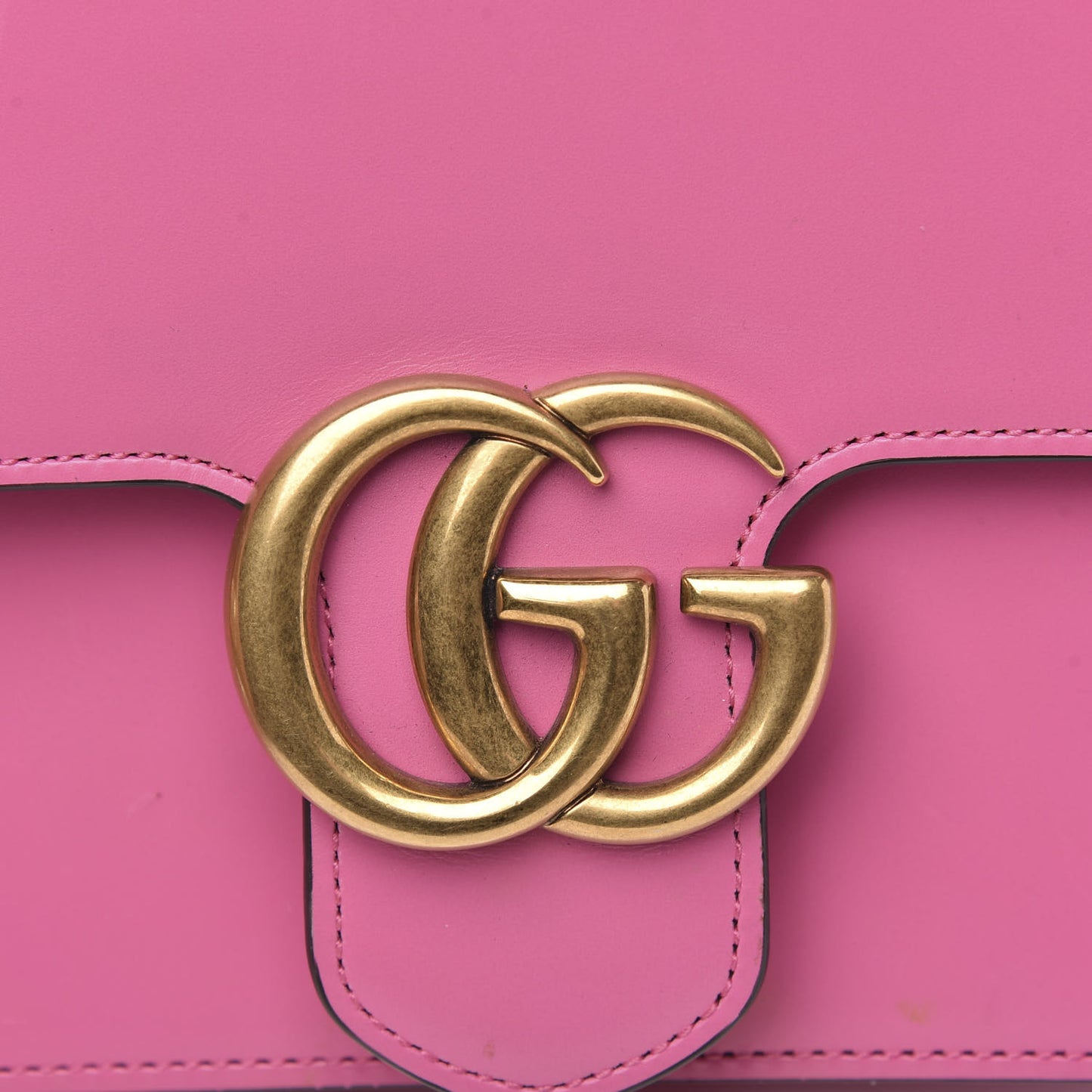 Knight Calfskin Small GG Marmont Chain Handle Bag Pink Tropical Flower