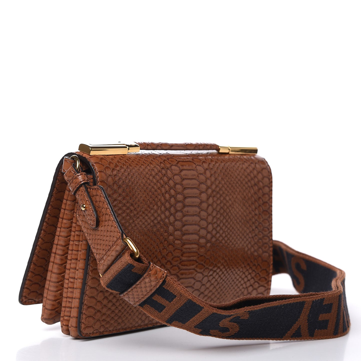 Alter Snake Embossed Studded Small Flo Shoulder Bag Cinnamon