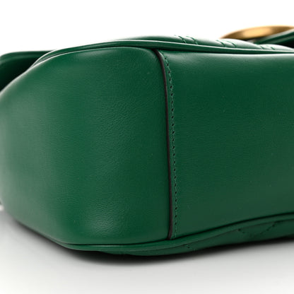 Gucci Calfskin Matelasse Small GG Marmont Shoulder Bag Emerald Green 9 of 12