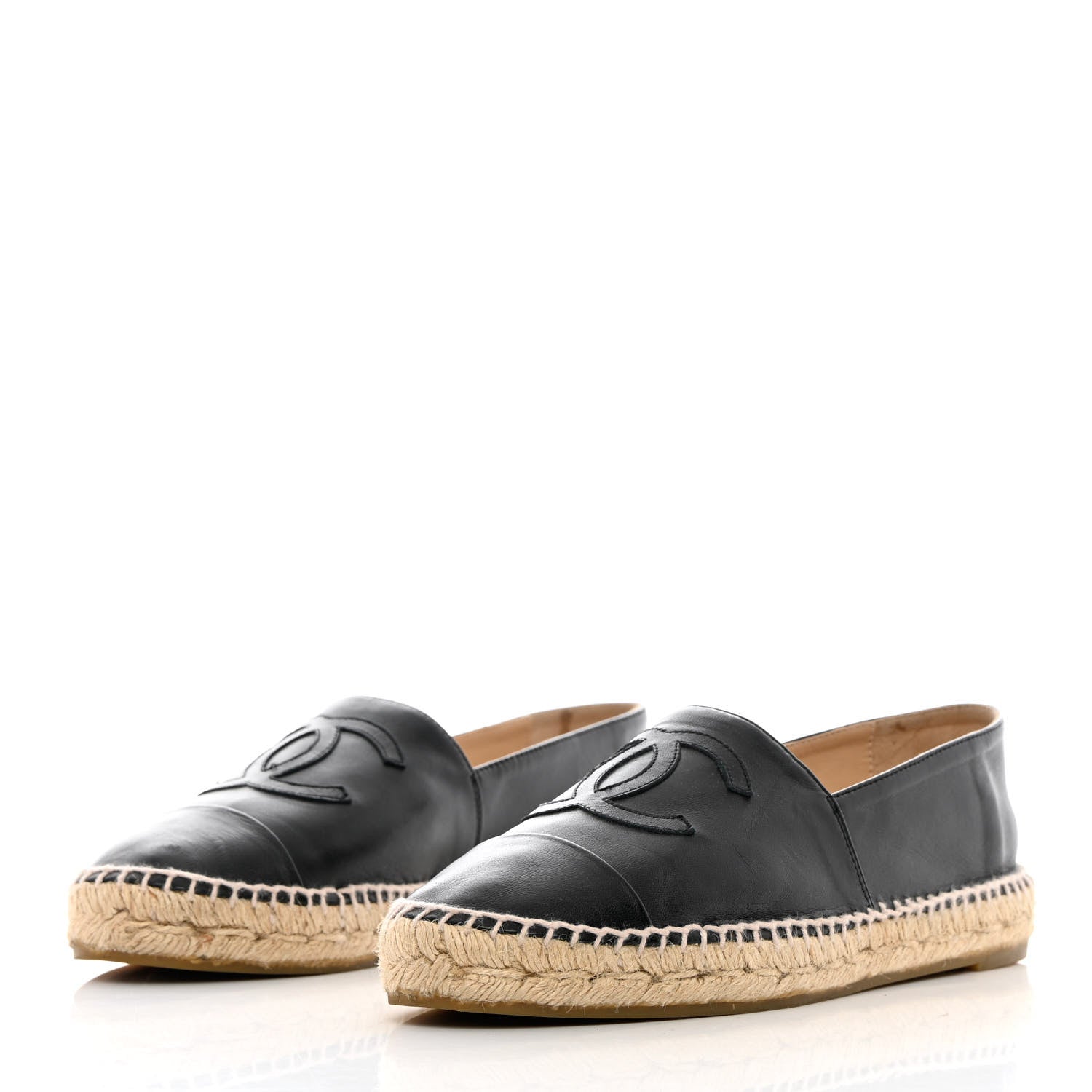 Chanel Lambskin CC Espadrilles 39 Black 3 of 13
