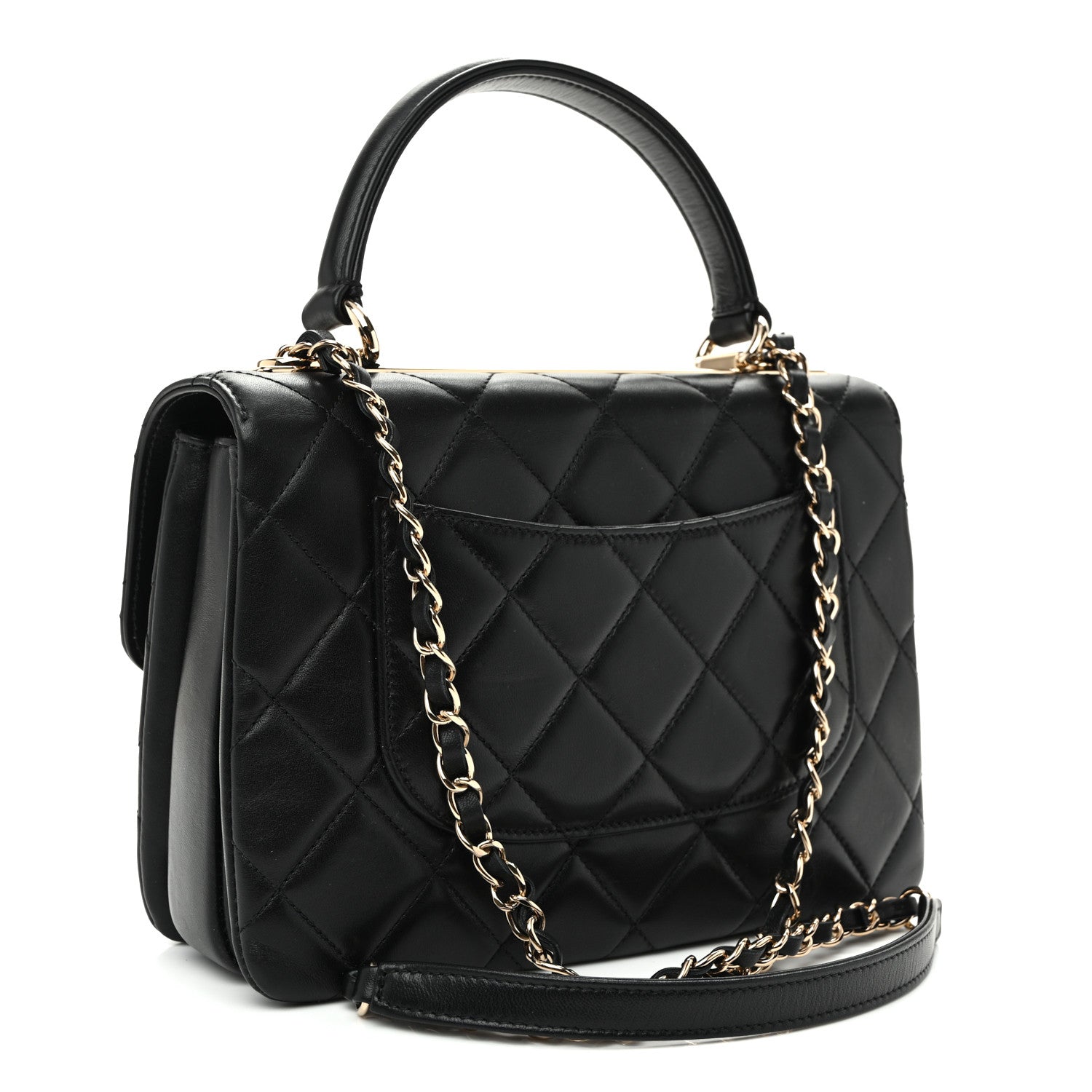 Chanel Lambskin Quilted Small Trendy CC Dual Handle Flap Bag Black 3 of 10