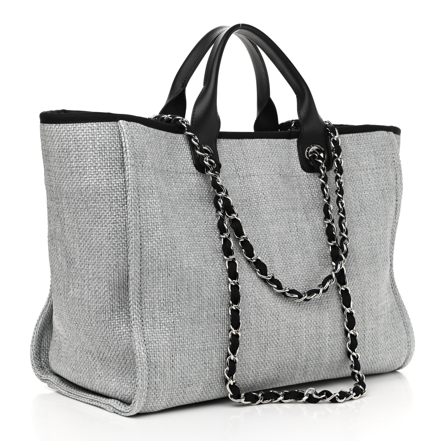Chanel Canvas Large Deauville Tote Grey 3 of 12