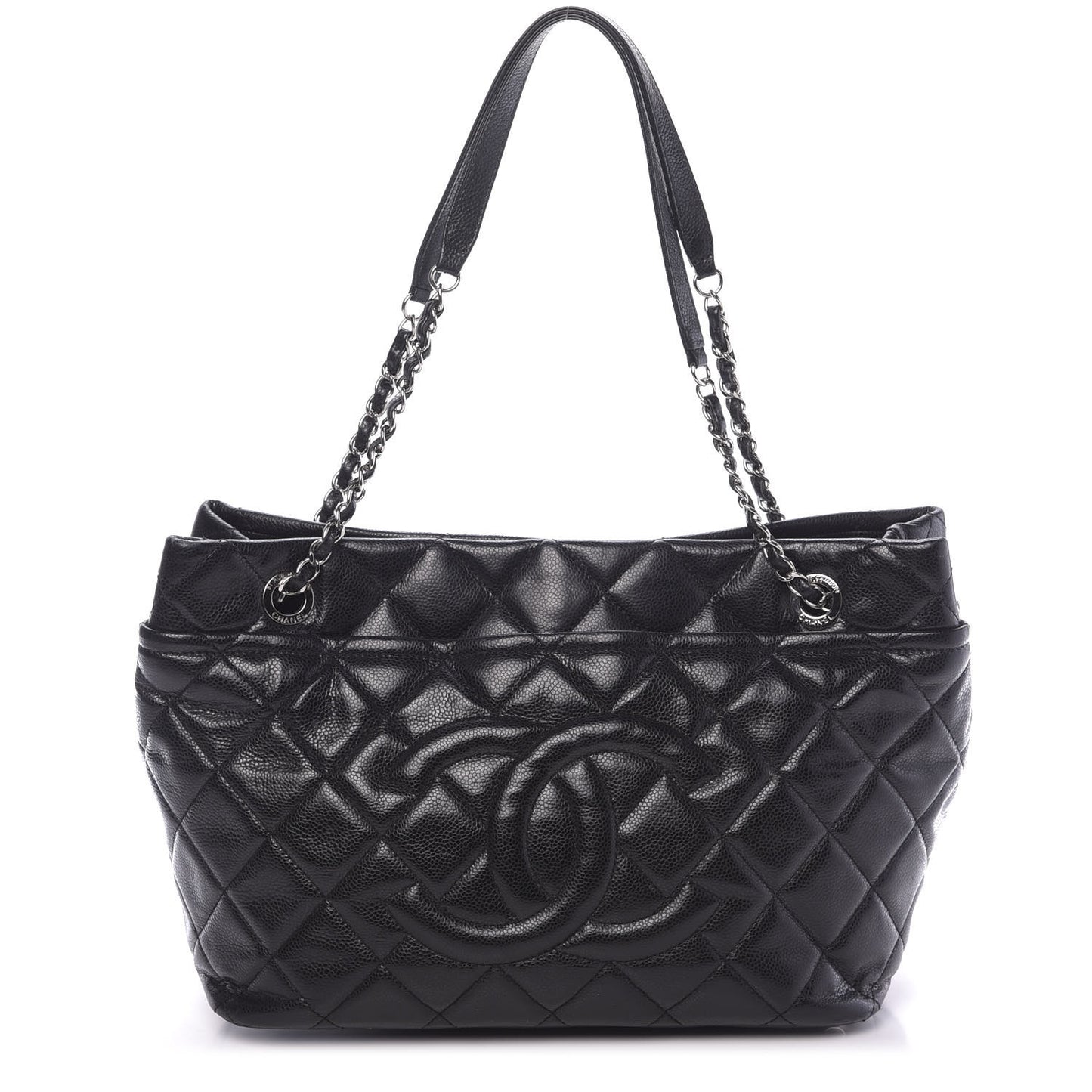 Caviar Quilted Timeless CC Soft Tote Black