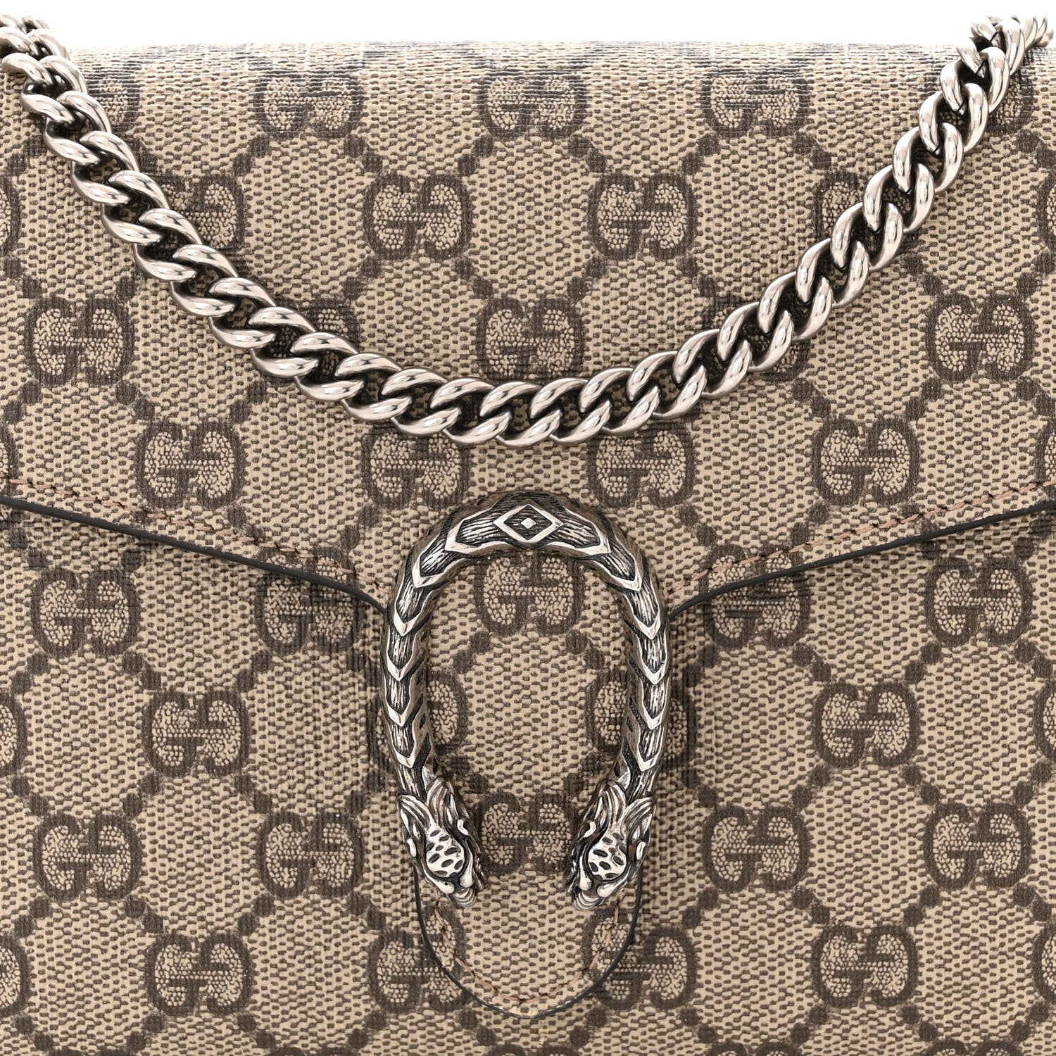 Gucci GG Supreme Monogram Mini Dionysus Chain Wallet Beige Taupe 8 of 11