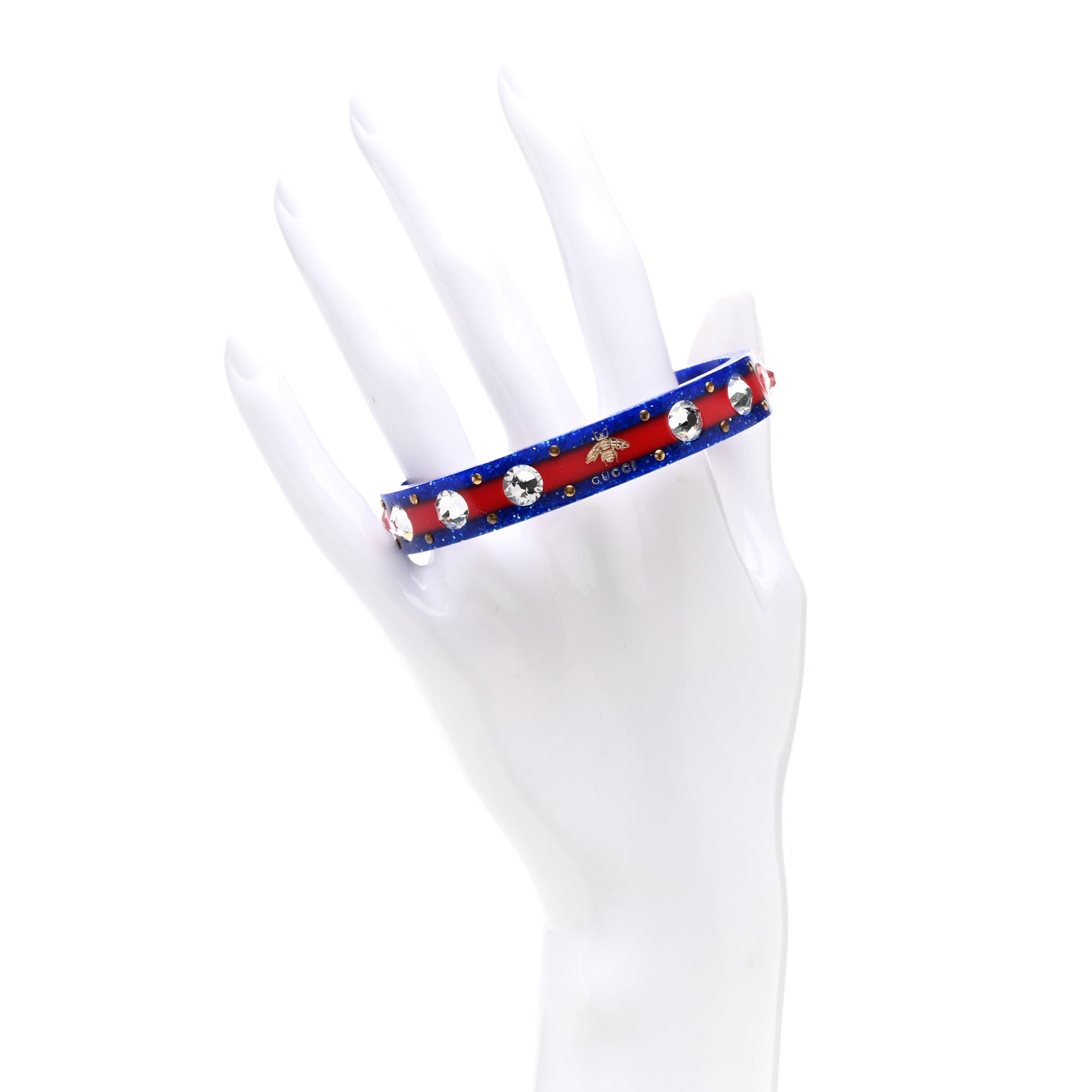 Gucci Crystal Web Cuff Blue Red 2 of 5