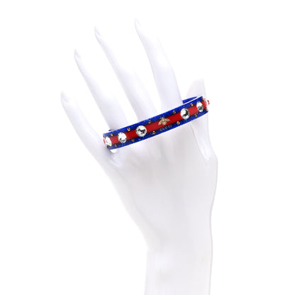 Gucci Crystal Web Cuff Blue Red 2 of 5