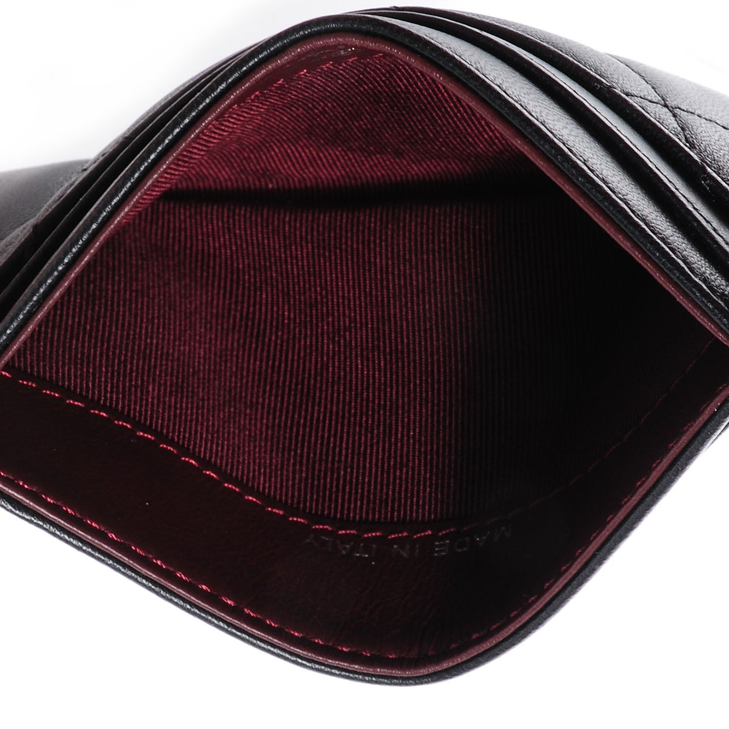 Lambskin Quilted Card Holder Black