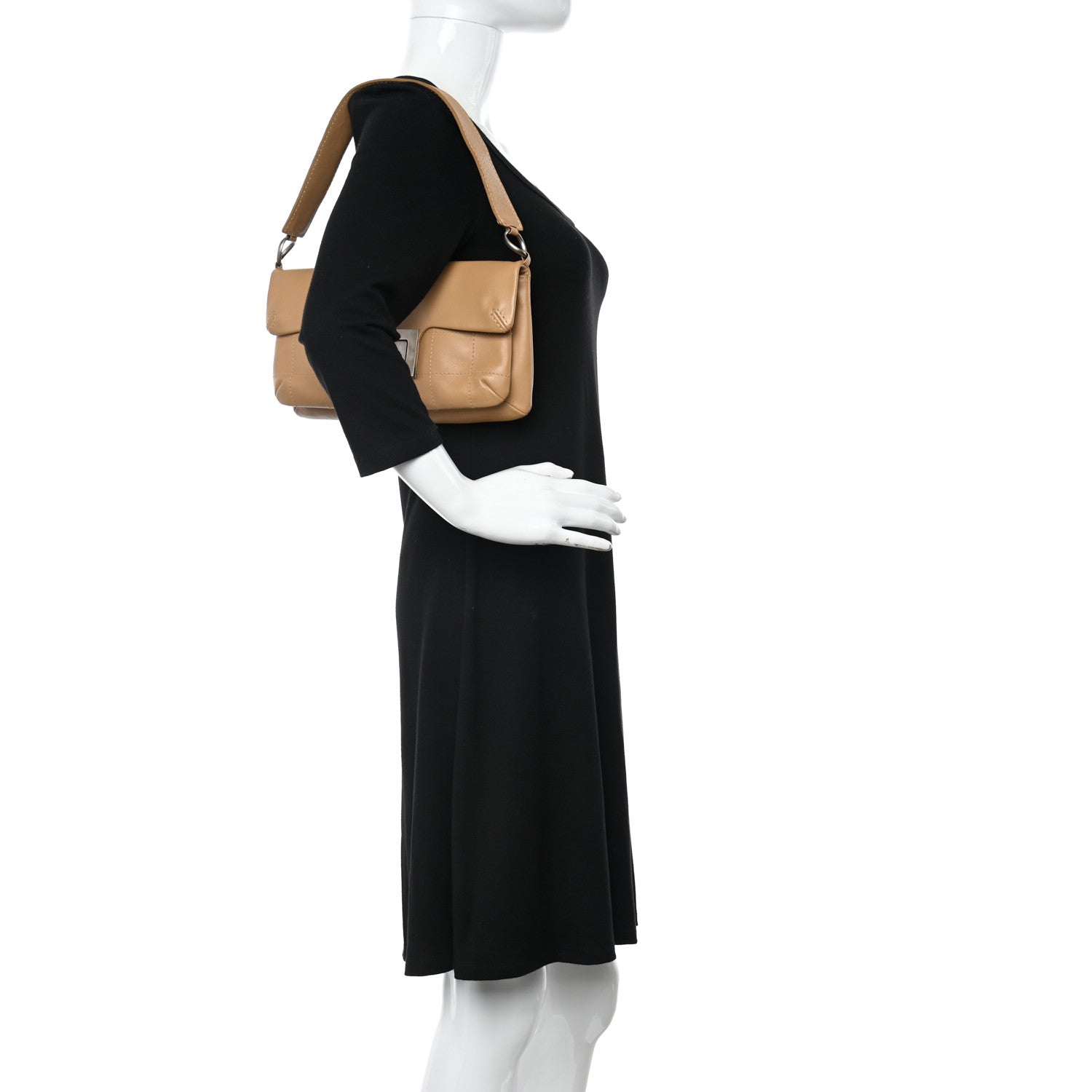 Chanel Lambskin Mademoiselle Chocolate Bar Shoulder Bag Beige 2 of 16