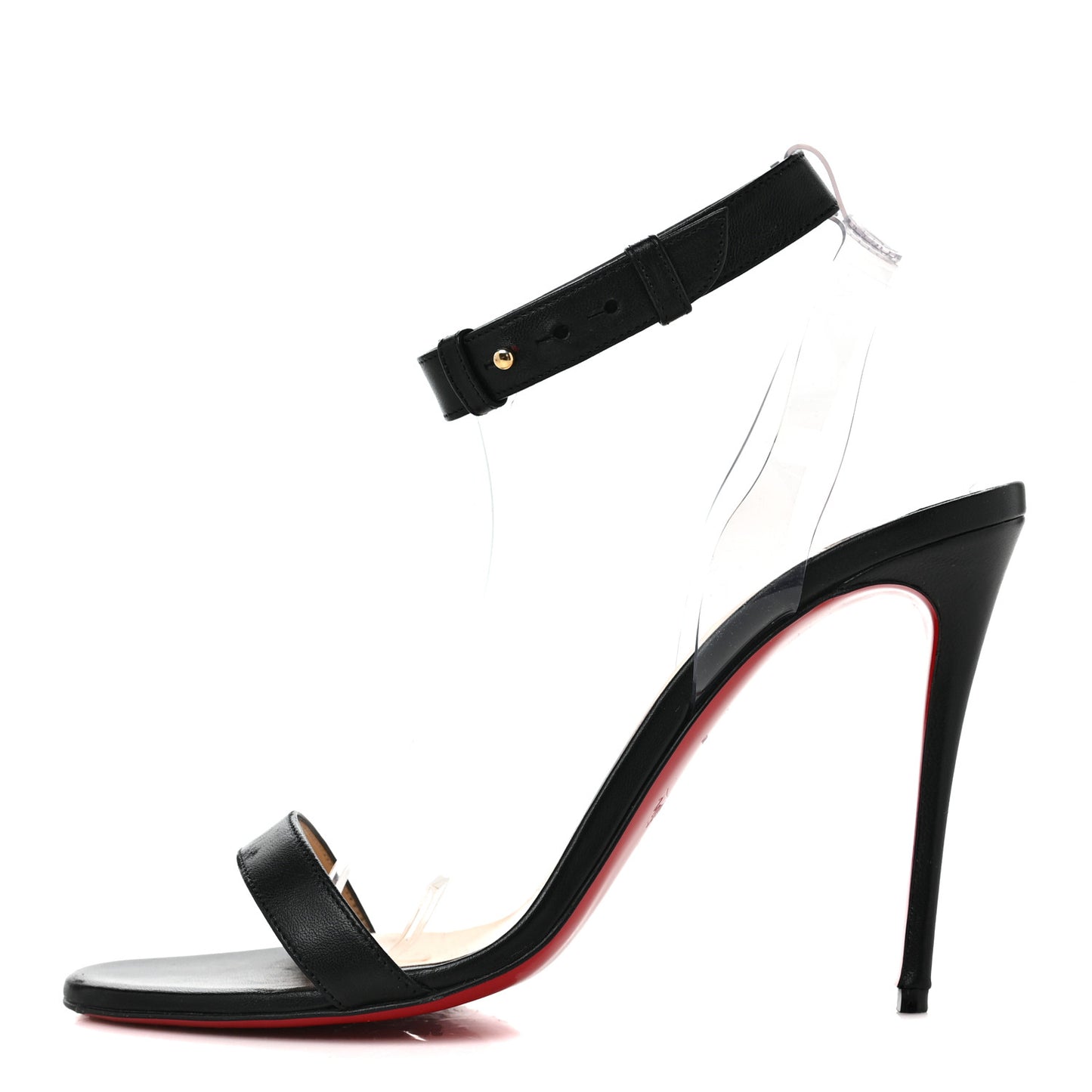 Shiny Nappa PVC Jonatina 100 Sandals 38.5 Black