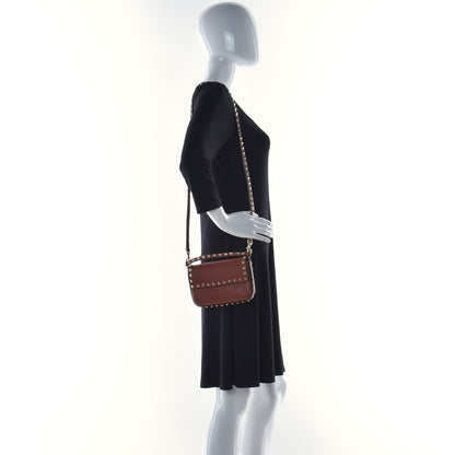 Valentino Garavani Grainy Calfskin Rockstud Crossbody Pouch Saddle Brown 3 of 10