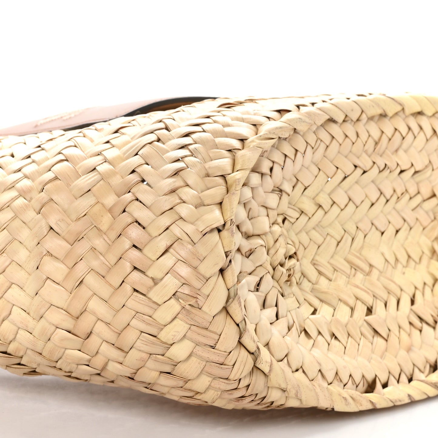 Raffia Logo Basket Tote Natural Brown