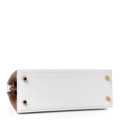 Hermes Epsom Bi-Color Horseshoe Kelly Sellier 25 White Miel 4 of 9