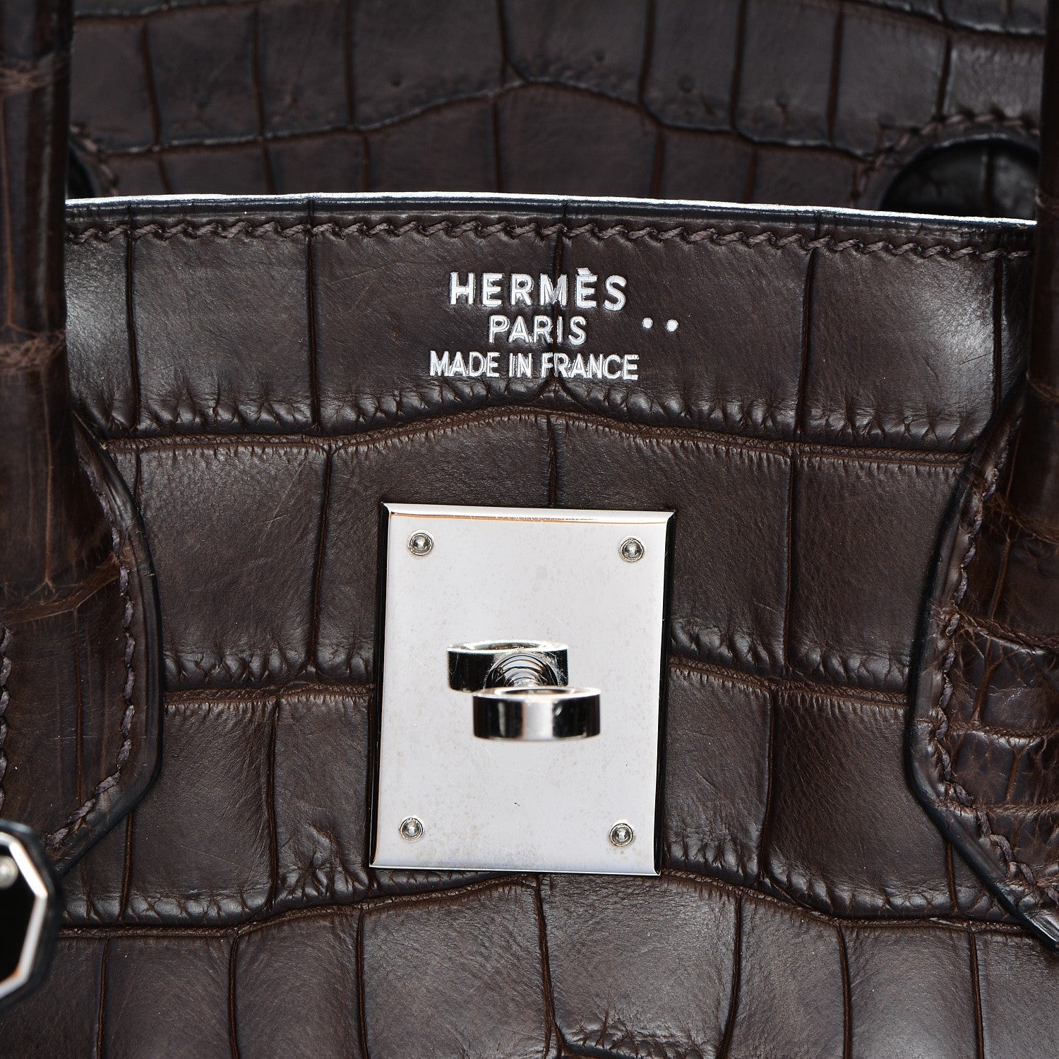 Hermes Matte Niloticus Crocodile Birkin 30 Chocolate 16 of 27