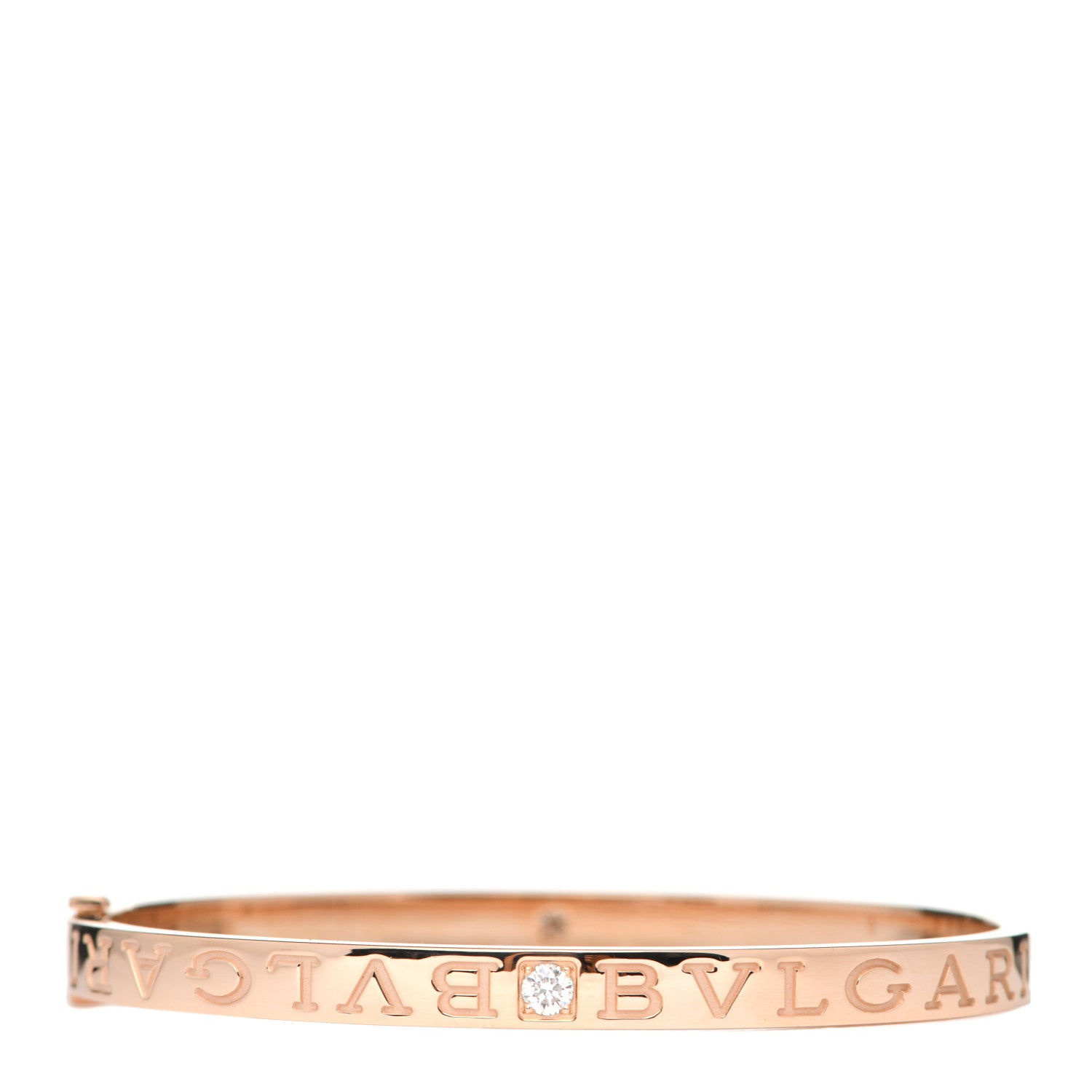 Bulgari 18K Rose Gold Diamond B.Zero1 Essential Bangle Bracelet M 3 of 6
