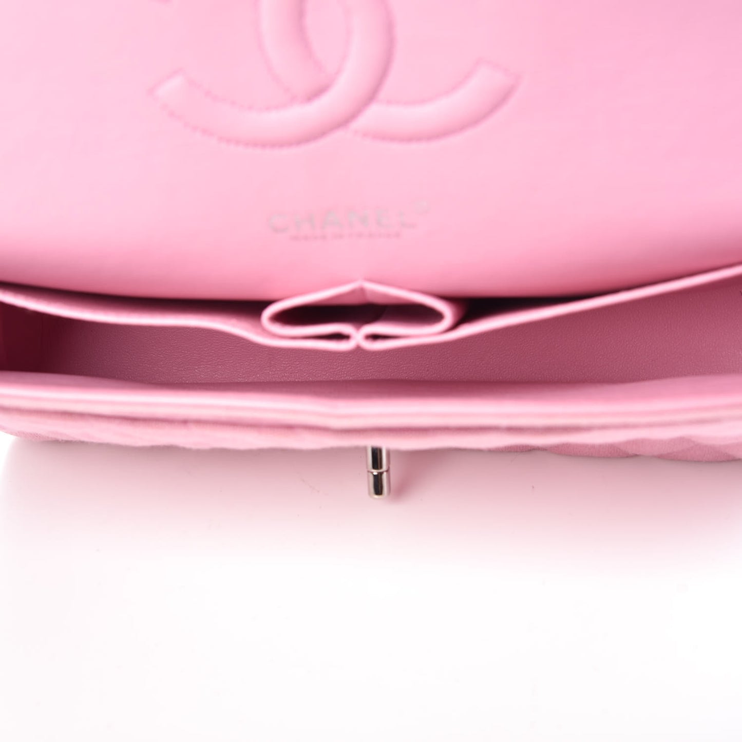 Jersey Quilted Medium Double Flap Pink