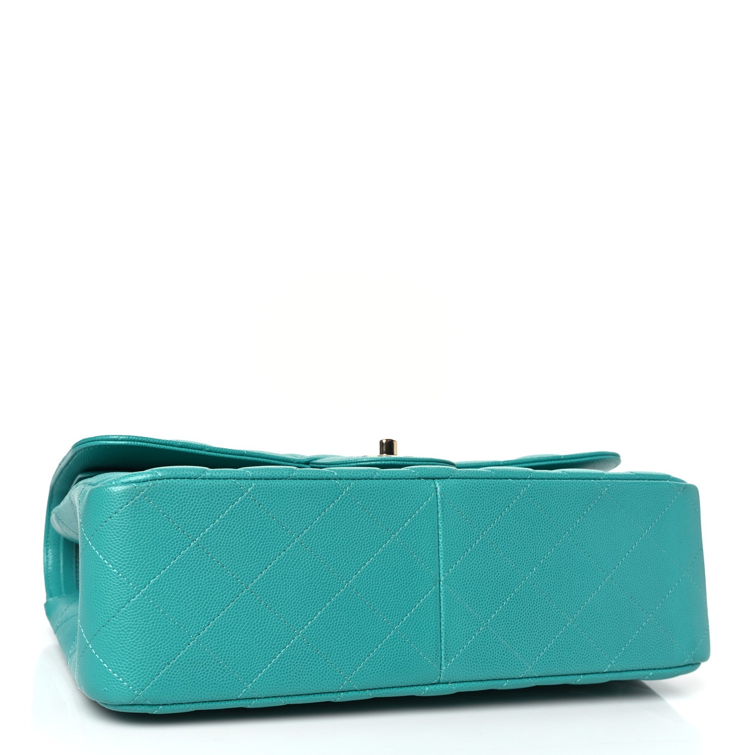 Chanel Caviar Quilted Jumbo Double Flap Turquoise 4 of 9