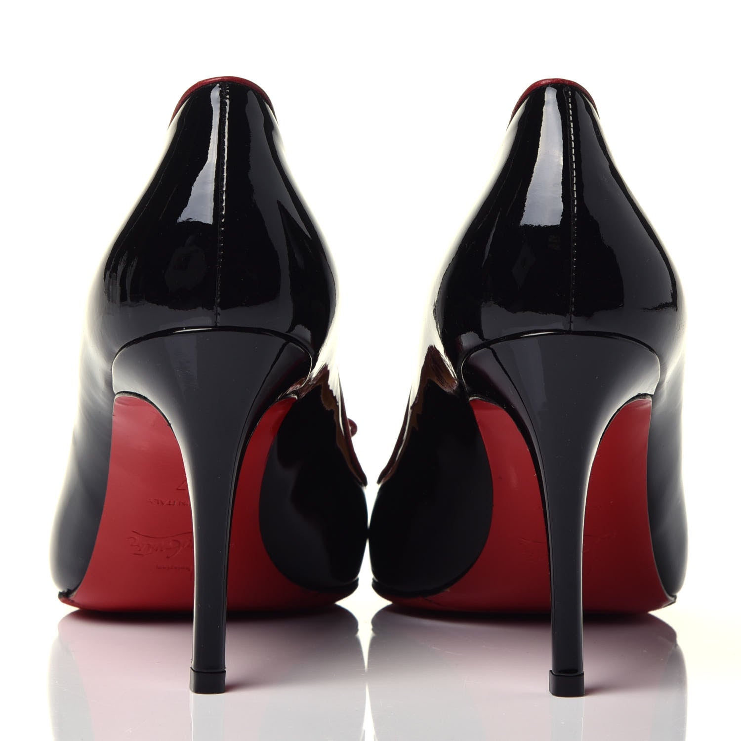 Christian Louboutin Patent Calf Hair Leopard Print Pump 37 Black 5 of 8