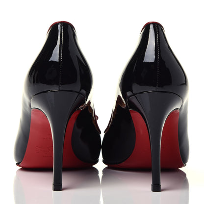 Christian Louboutin Patent Calf Hair Leopard Print Pump 37 Black 5 of 8