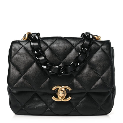 Chanel Lambskin Quilted Mini Lacquered Chain Flap Black 1 of 10