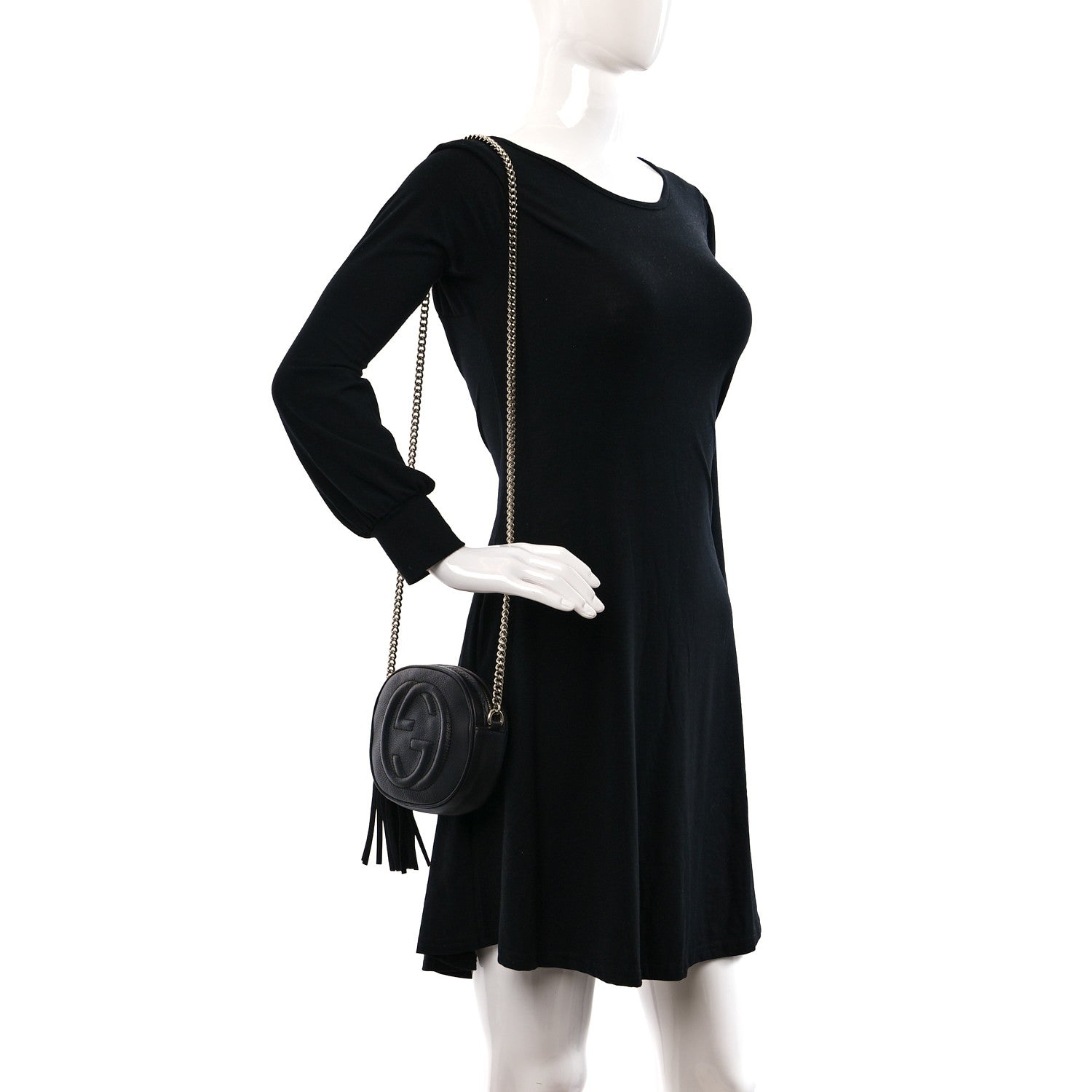Gucci Pebbled Calfskin Mini Soho Chain Bag Black 2 of 9