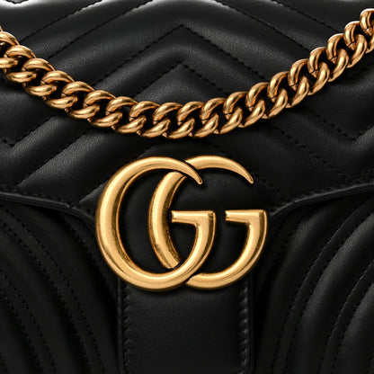 Gucci Calfskin Matelasse Small GG Marmont Shoulder Bag Black 8 of 10