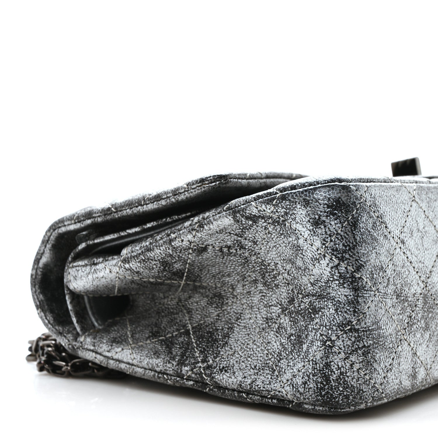 Chanel Metallic Caviar Quilted 2.55 Reissue 225 Flap Silver Black 8 of 10