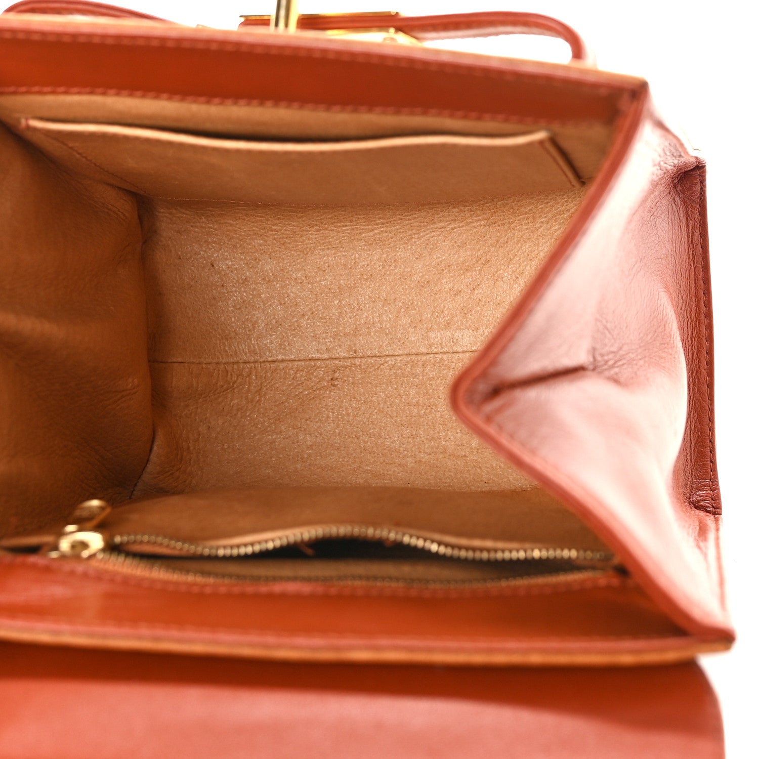 MCM Visetos Heritage Top Handle Satchel Cognac 6 of 9