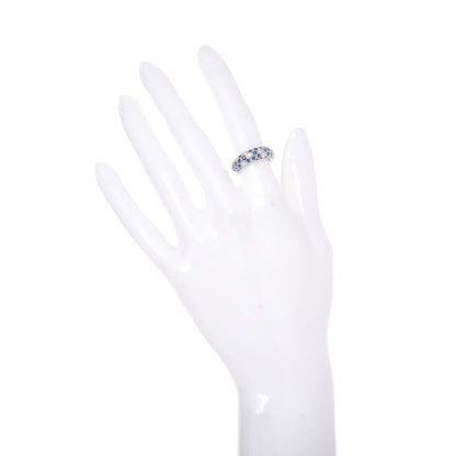 Cartier 18K White Gold Diamond Sapphire 6mm Mimi Ring 49 5 2 of 5