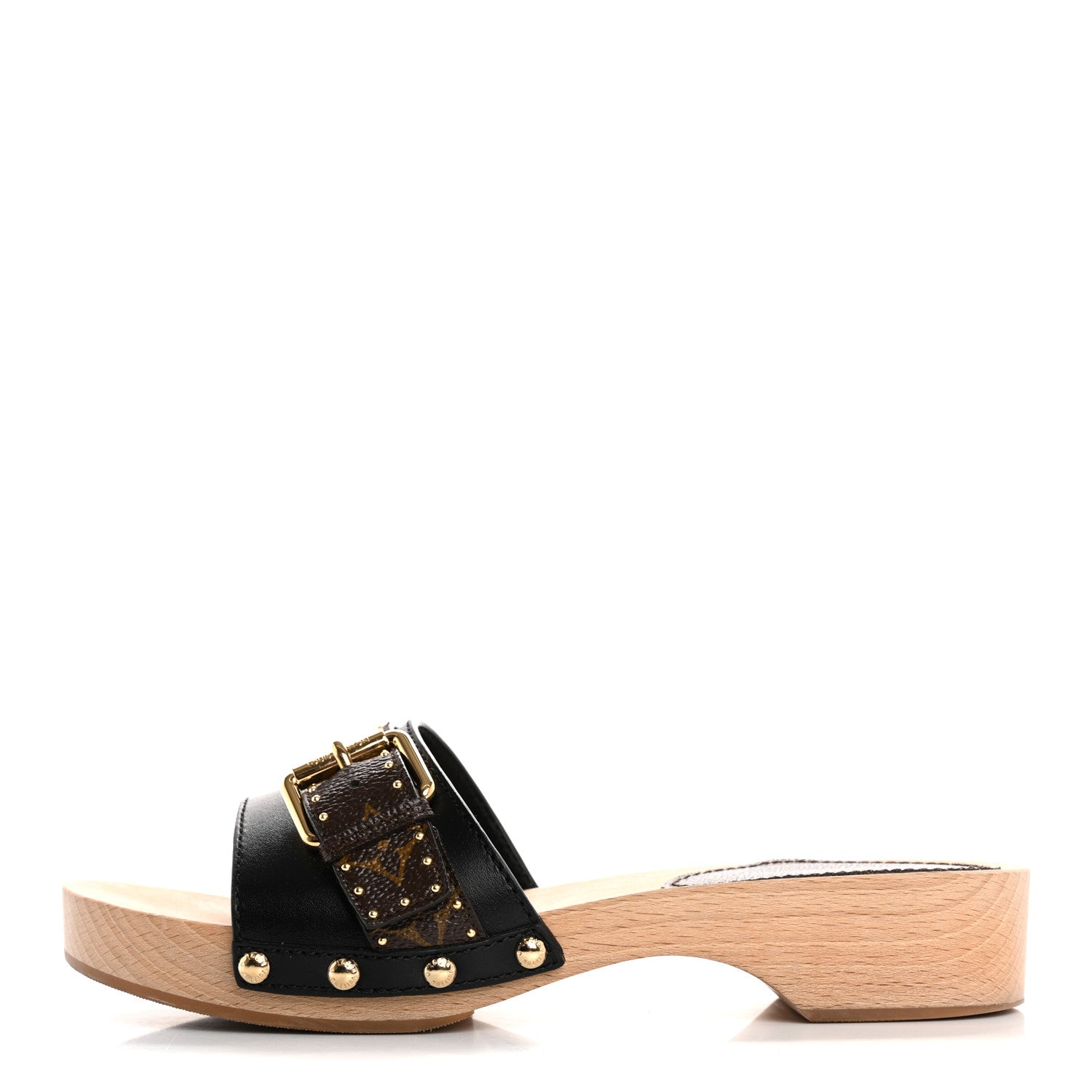 Louis Vuitton Calfskin Monogram Cottage Mules 37 Black 1 of 10