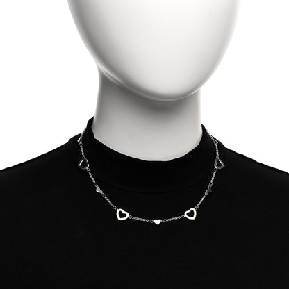 Tiffany Sterling Silver Open Heart Station Necklace 2 of 4