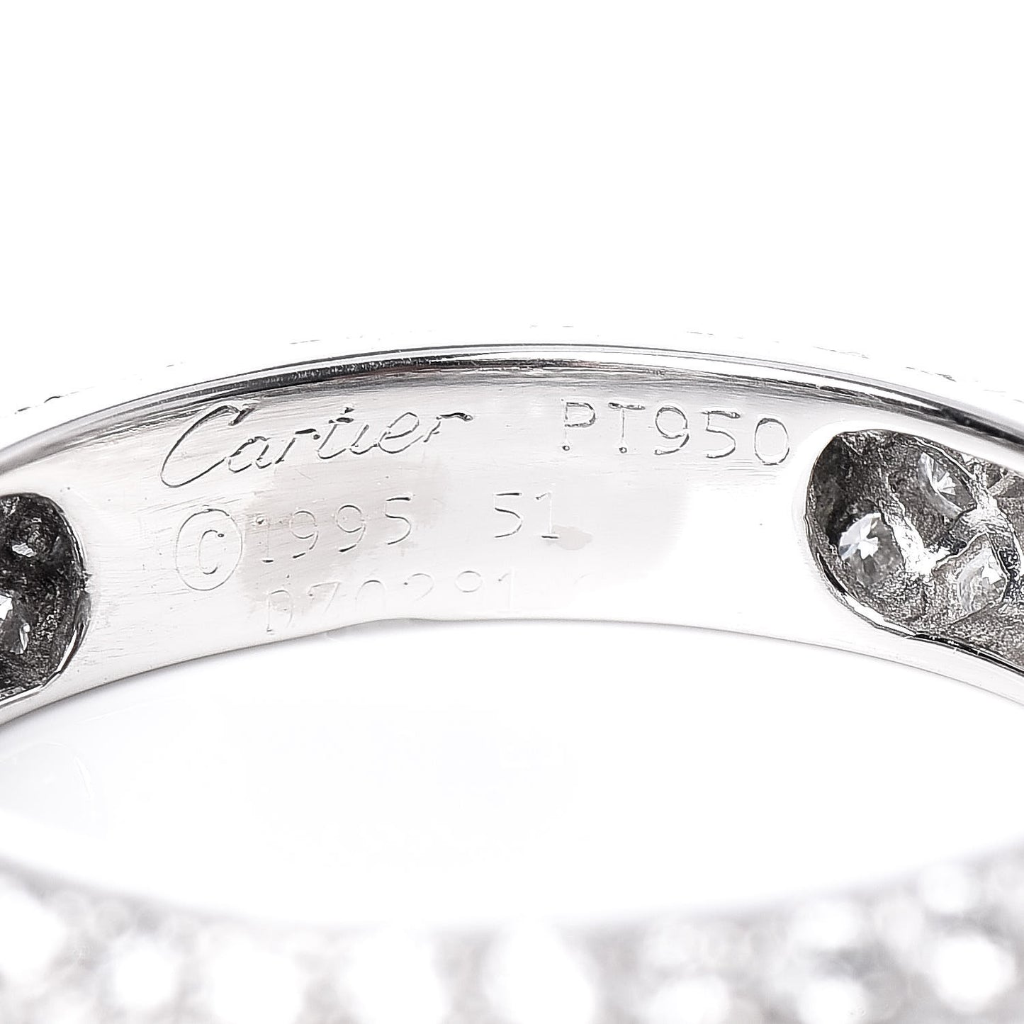 Platinum Pave Diamond Eternity Band Ring 51 5.75