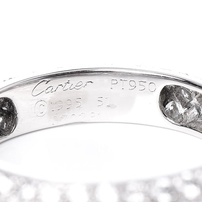 Cartier Platinum Pave Diamond Eternity Band Ring 51 5.75 4 of 4