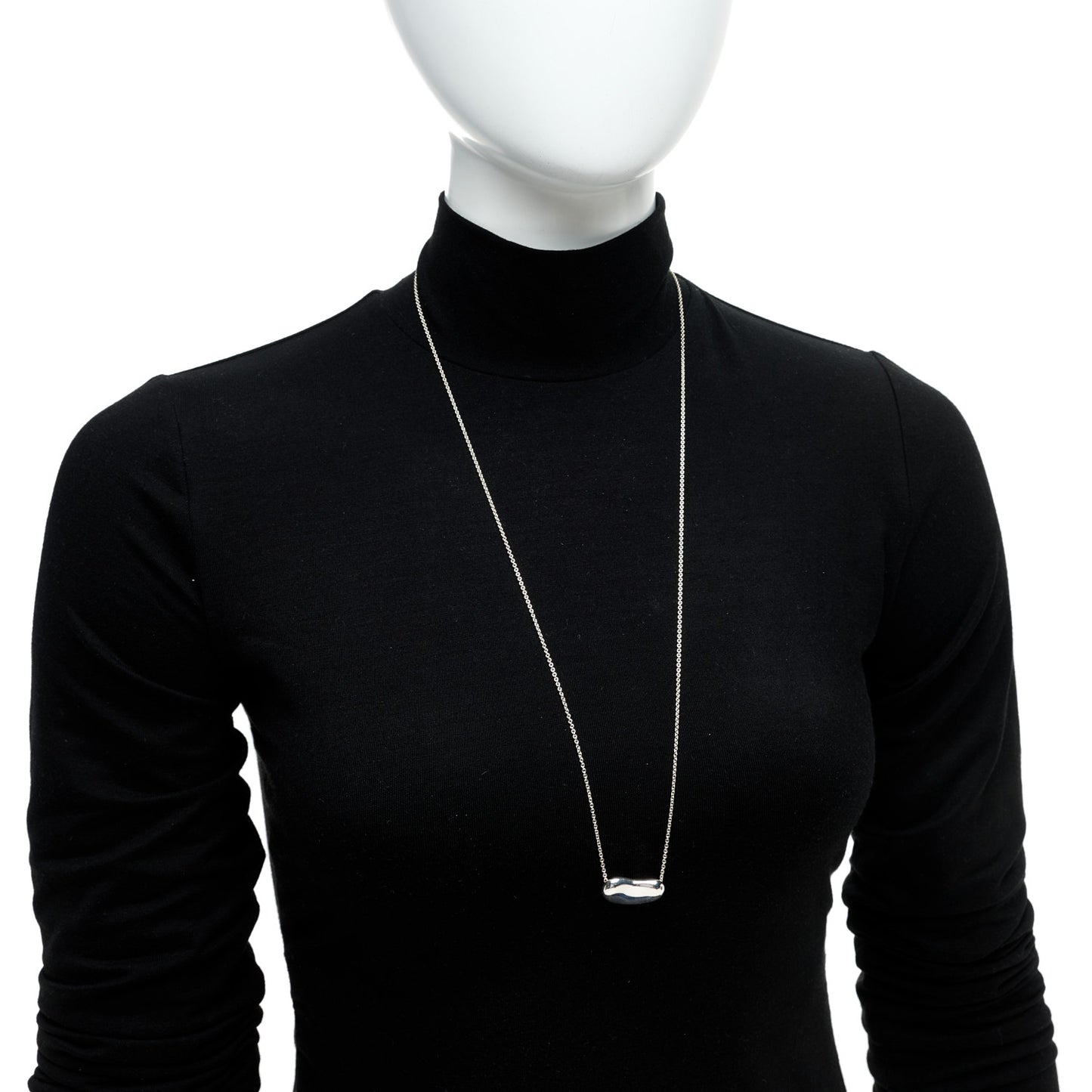 Sterling Silver 25mm Elsa Peretti Bean Pendant Necklace