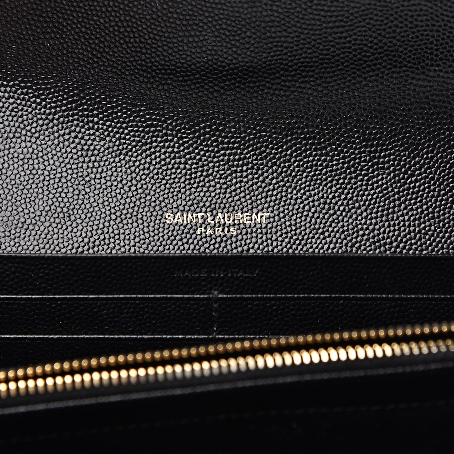 Grain De Poudre Matelasse Chevron Monogram Flap Wallet Black