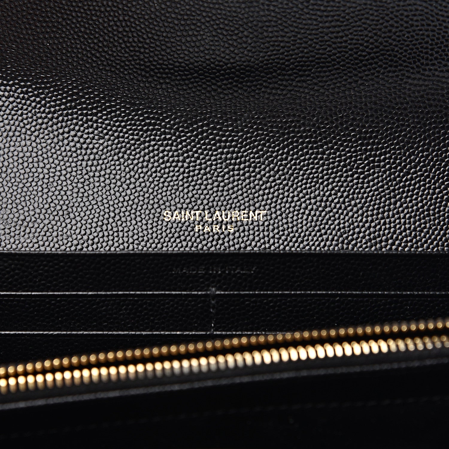 Saint Laurent Grain De Poudre Matelasse Chevron Monogram Flap Wallet Black 5 of 12