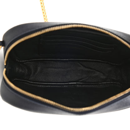 Saint Laurent Grain De Poudre Matelasse Monogram Mini Lou Camera Bag Navy 5 of 11