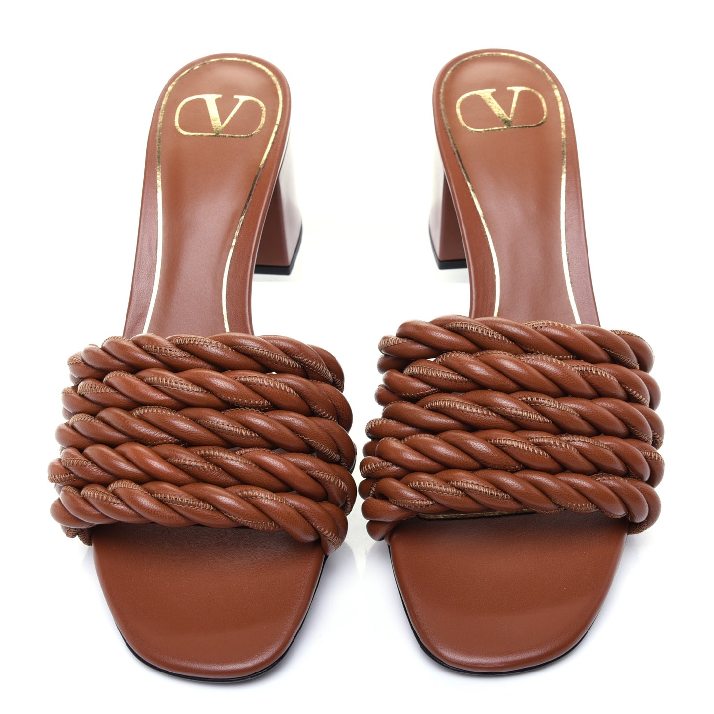 Nappa Rope 60mm Slide Sandals 37.5 Saddle Brown