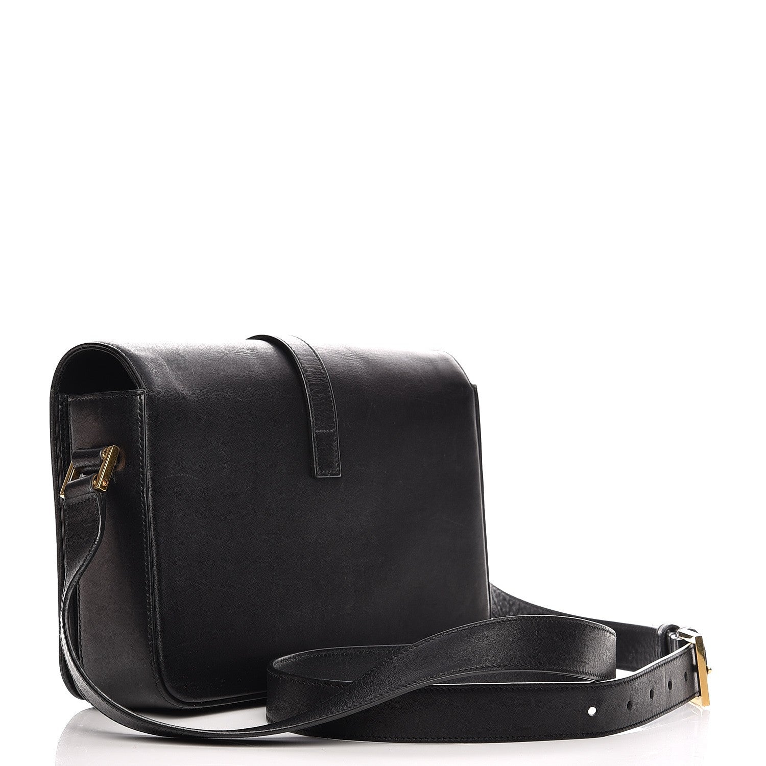 Saint Laurent Smooth Calfskin Medium Classic Monogram Universite Bag Black 3 of 20