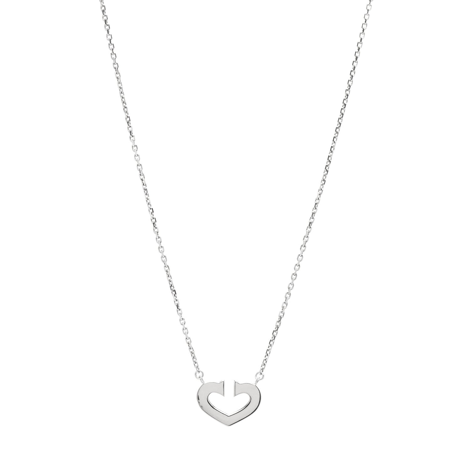 18K White Gold Medium Hearts and Symbols Necklace