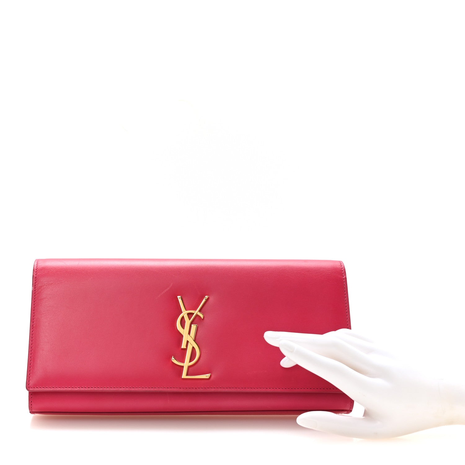 Saint Laurent Grain De Poudre Classic Monogram Cassandre Clutch Lipstick Fuchsia 2 of 7