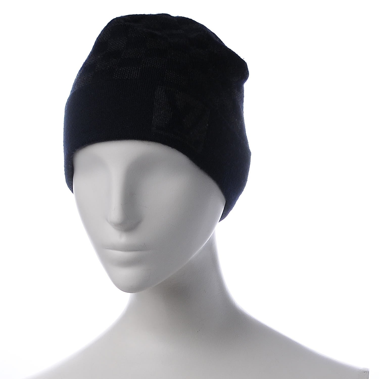Louis Vuitton Wool Bonnet Petit Damier Beanie Hat Navy 2 of 6