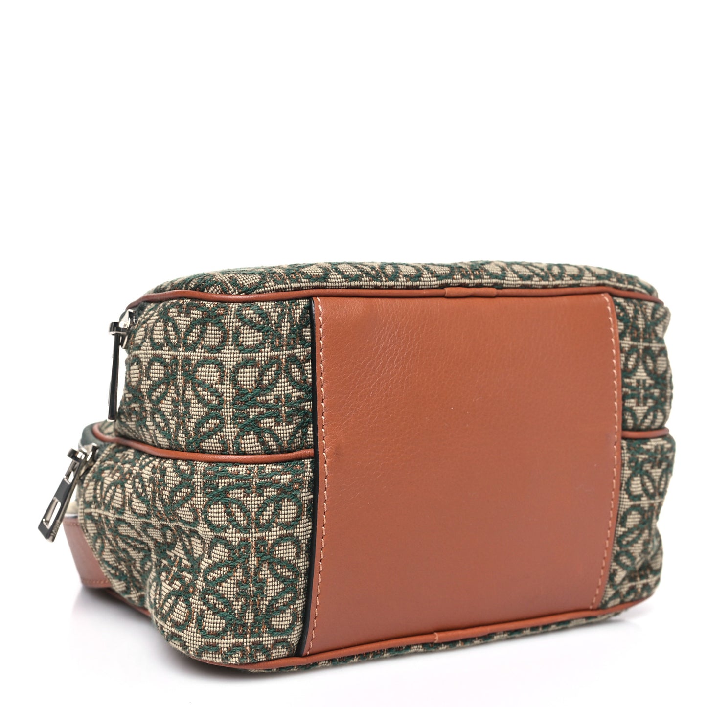 Jacquard Anagram Calfskin Mini Camera Bag Khaki Green Tan