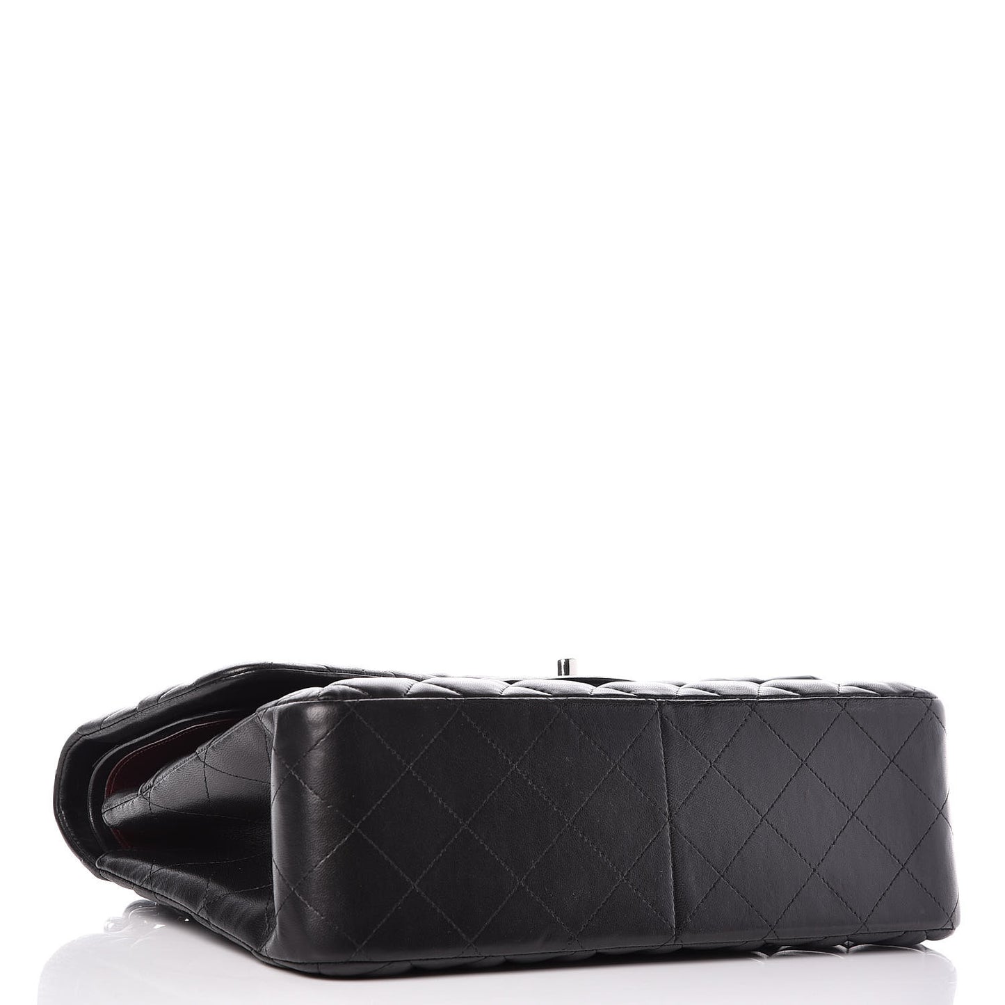 Lambskin Quilted Jumbo Double Flap Black