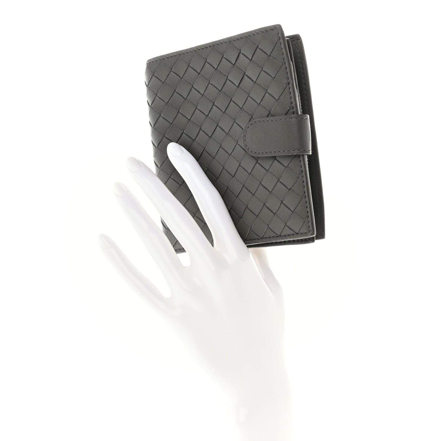 Nappa Intrecciato Mini Wallet Grey